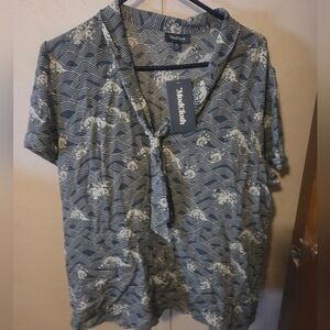 Modcloth wave bow blouse NWT XL